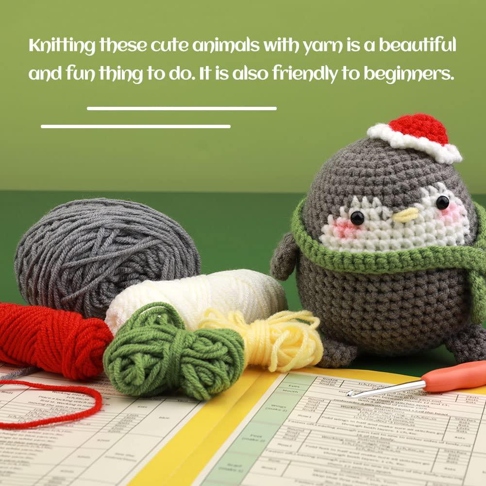 UzecPk Beginners Crochet Kit, Cute Penguin Crochet Kit for
